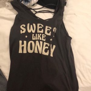 Chaser Vintage Black Tank Top, "Sweet like Honey"